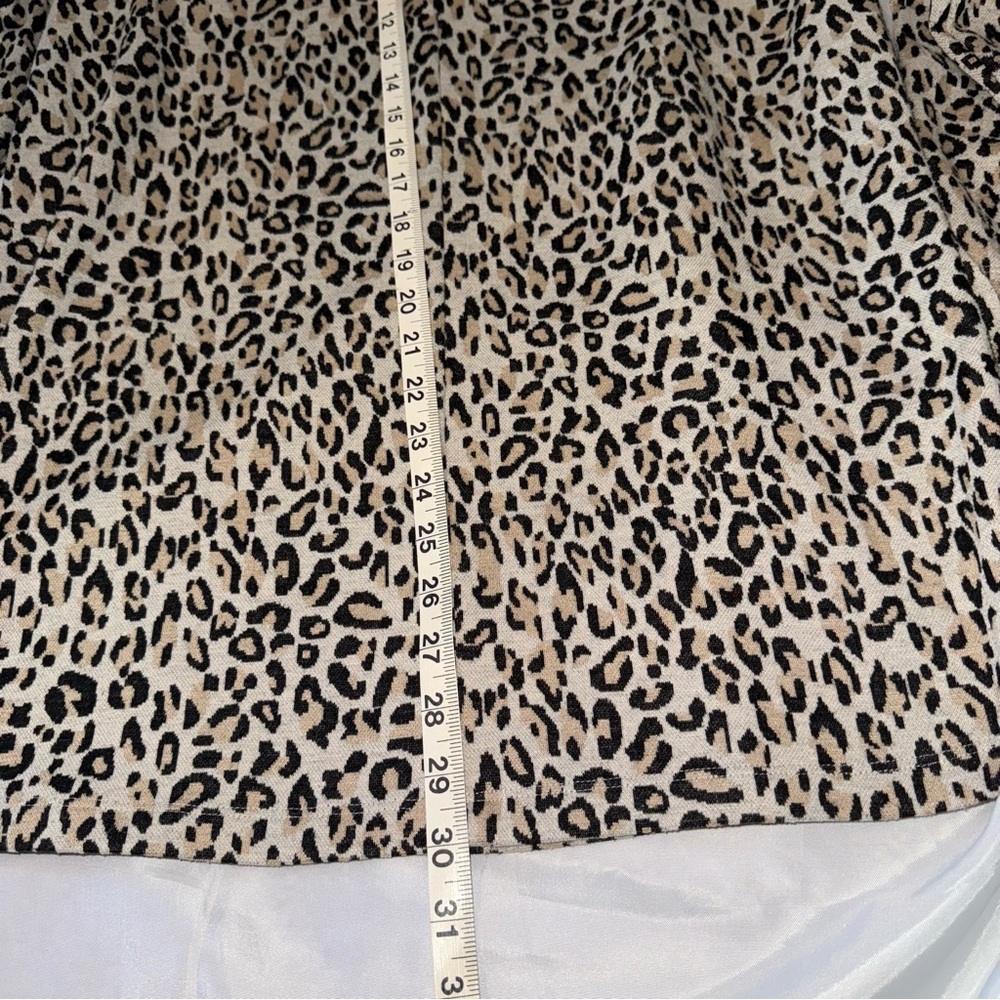 Tyler Boe Tan Leopard Animal Exotic Print Long Sleeve Women’s Dress Casual Cic - Picture 7 of 11
